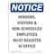 Signmission OSHA Notice Sign, 5" Height, NOTICE Non-Scheduled Employees Must Register Sign, Portrait OS-NS-D-35-V-16246 - alternate 1